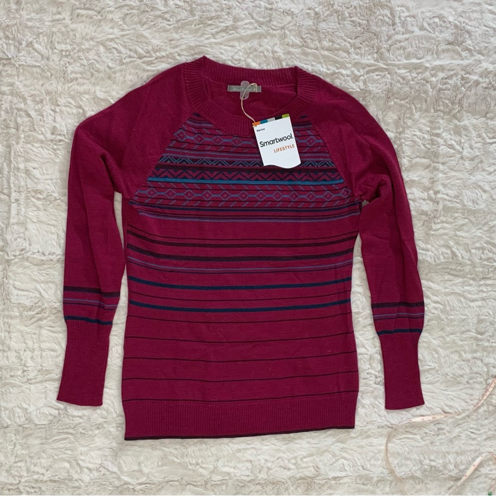 Women’s Smartwool Crewneck Pullover sweater, Berry, M, NWT. - Picture 2 of 10